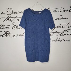 Land's End Women's Short Sleeve Navy Print Ponte Dress, 16P